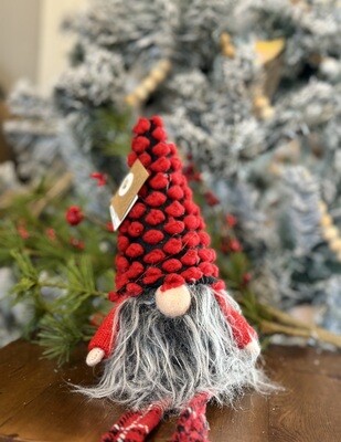 Dotted Hat Xmas Dangle Leg Gnome