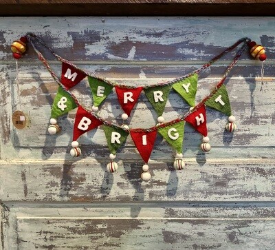 Merry And Bright Garland Wool