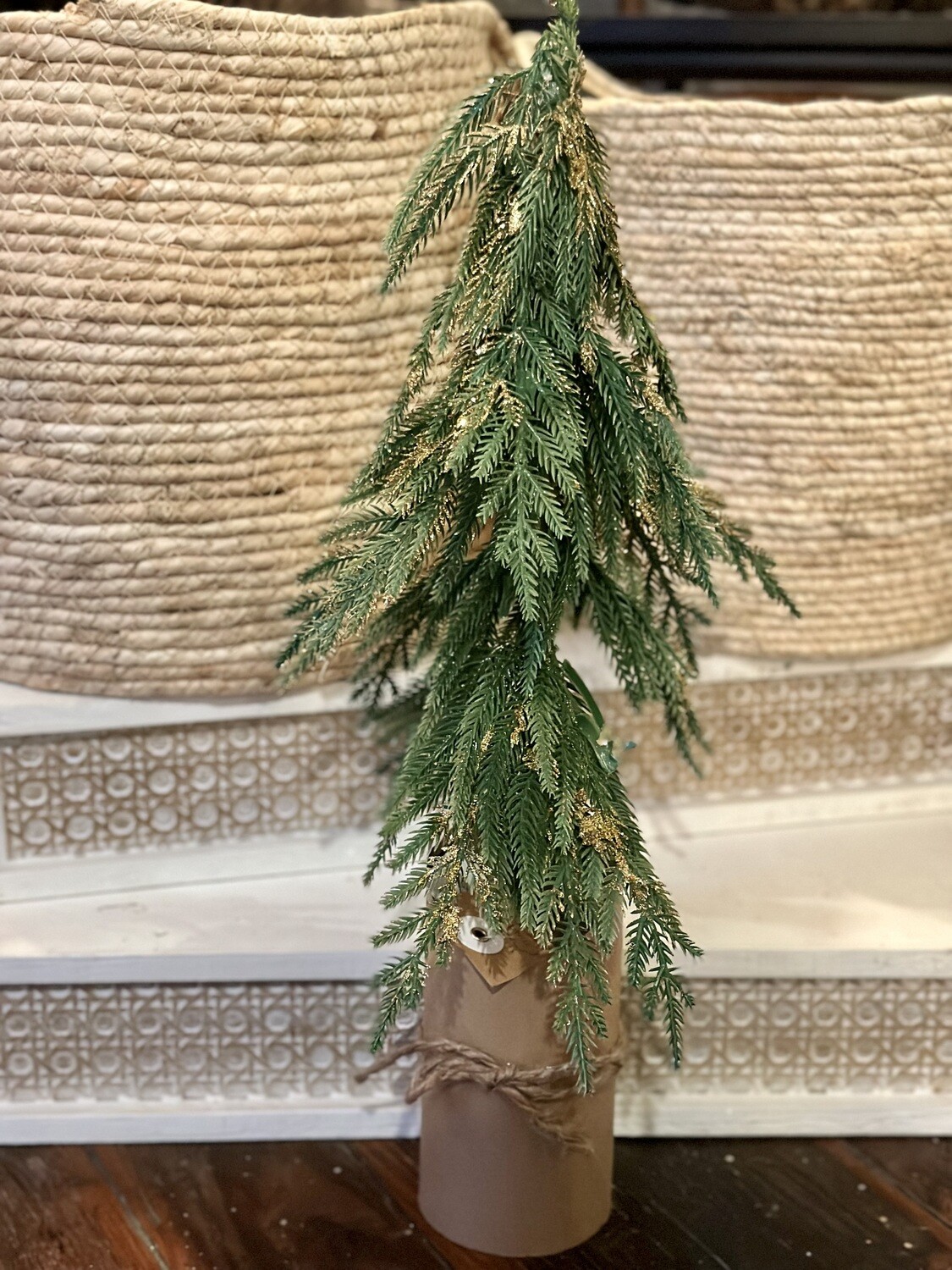 Gold Glitter Tree Kraft Pot