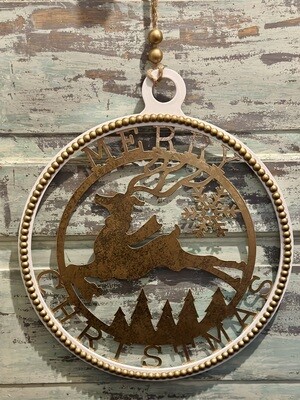 Merry Christmas Reindeer Sign