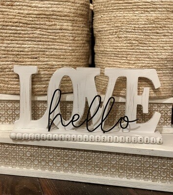 White Wash Table Top Sign