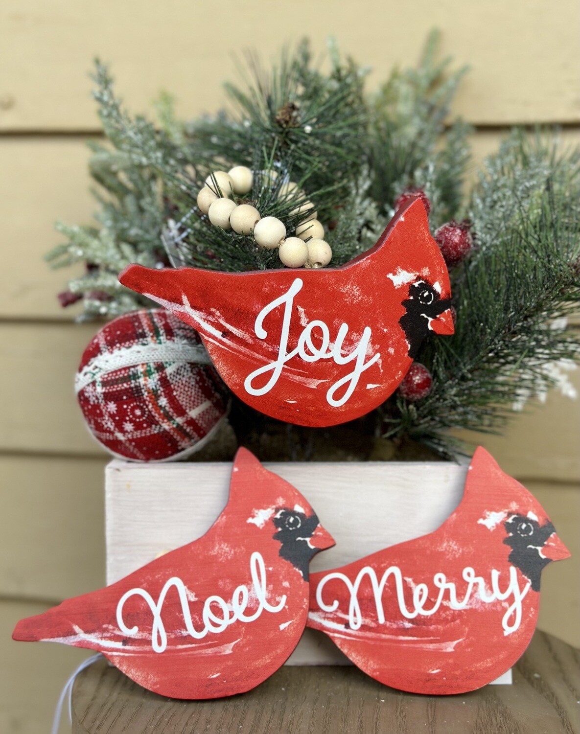 Cardinal Christmas Text Ornament