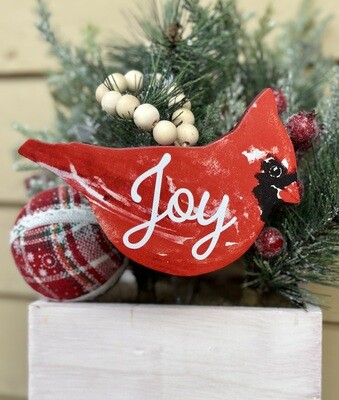 Cardinal Christmas Text Ornament