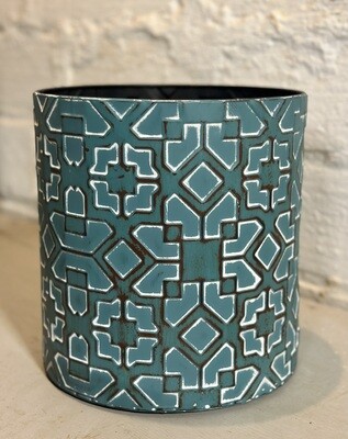 Blue Embossed Planter
