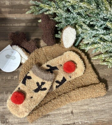 Reindeer Sock &amp; Hat Set
