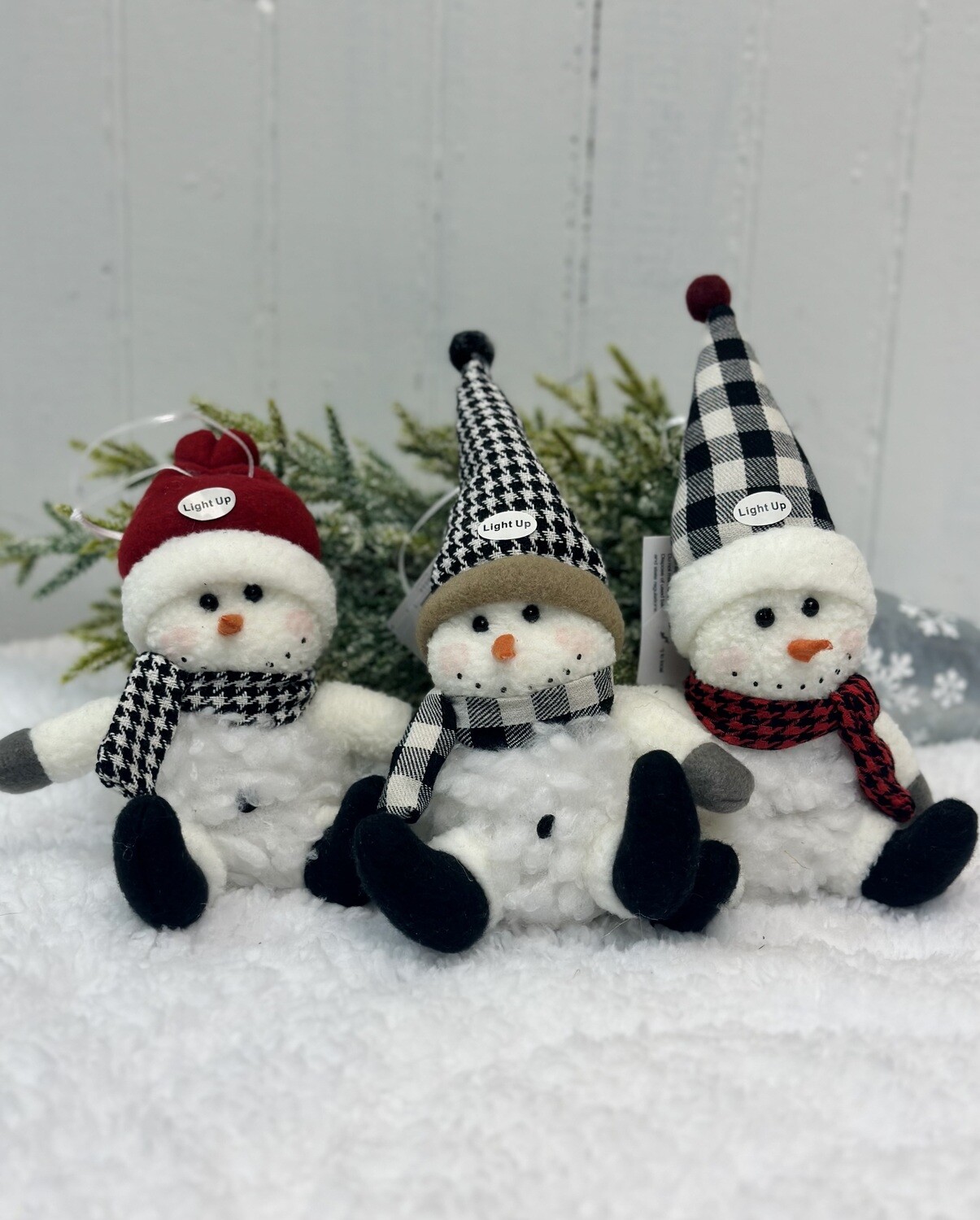Plush Light up Snowman Ornaments