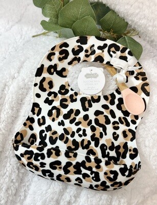Leopard Silicone Bib and Spoon