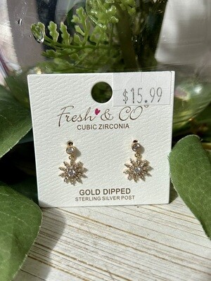 CZ Star Dangle Earrings