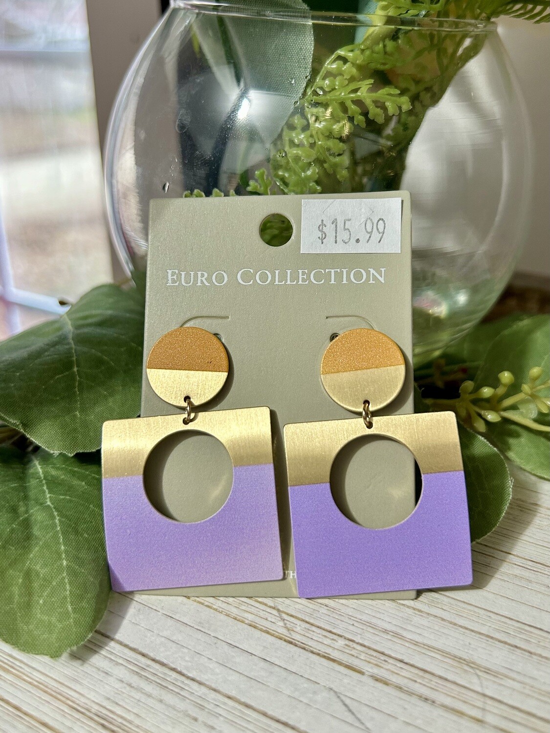 Purple Art Deco Earrings