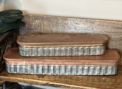 Set of Two Galvanized Shelves