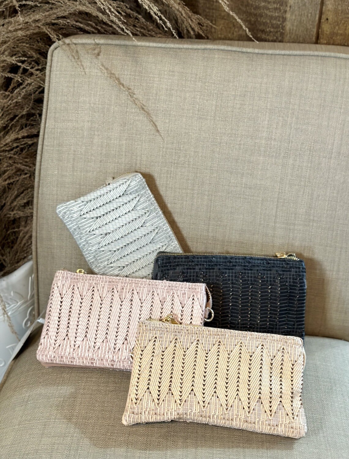 Woven Clutch With Strap