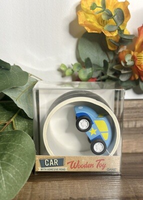 Wooden Toy Car + Road