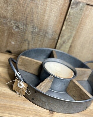 Tin Wood Serving Tray