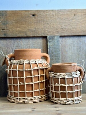 Terracotta Woven Vase