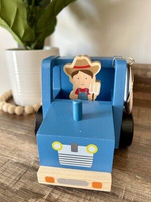 Wood Tractor Set