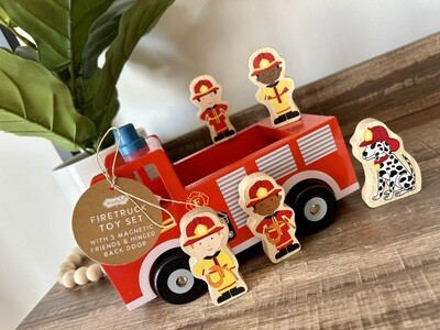 Firetruck Wood Vehicle Set
