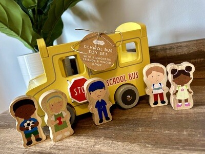 Wood School Bus Set