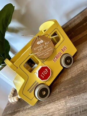 Wood School Bus Set