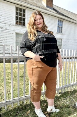 HW Tummy Control Garment Dyed Wide Crop