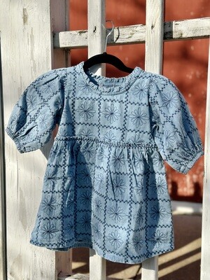Embroidered Denim Dress
