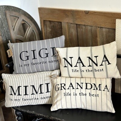 Striped Grandma Nickname Pillow