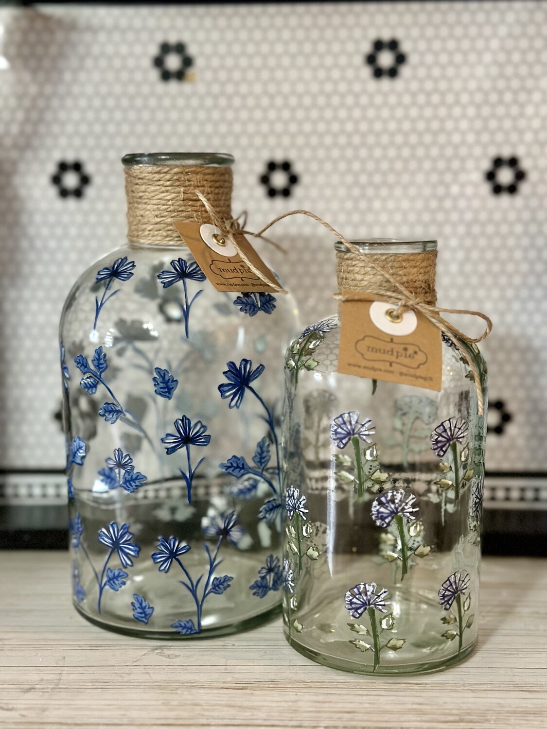Blue Floral Vase