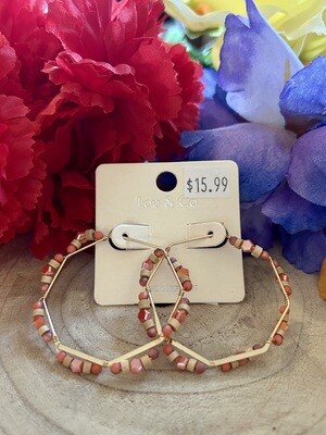 Wood/Seed Bead Earrings