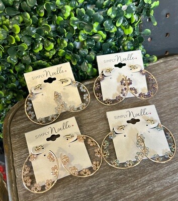 Floral Hoop Earrings