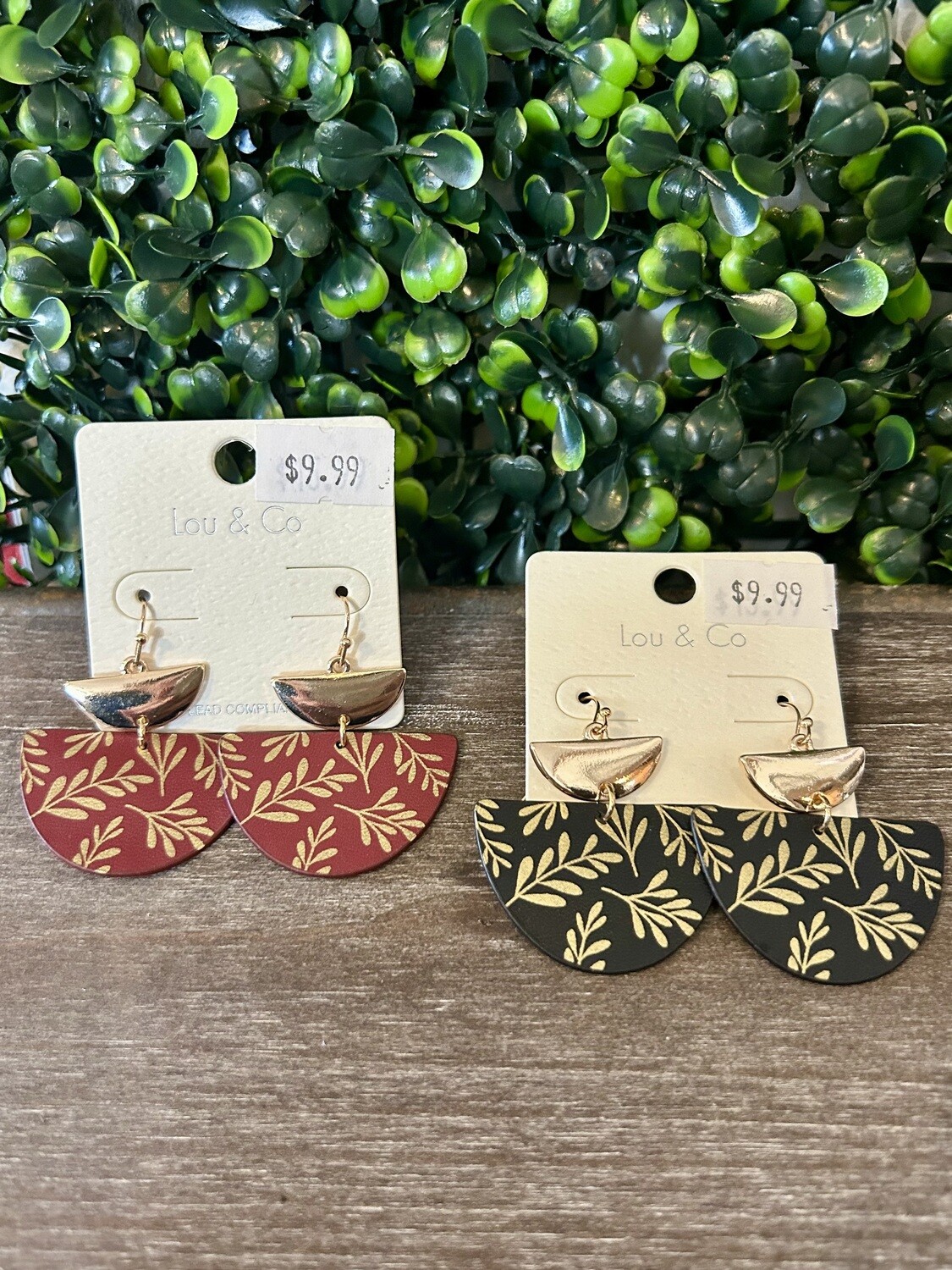 Gold Leaf Print Earrings