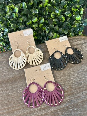 Raffia-Wrapped Earrings