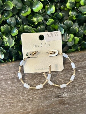 Beaded Hoop Earrings - Lou&Co