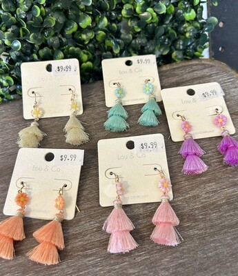 Flower Tassel Earrings