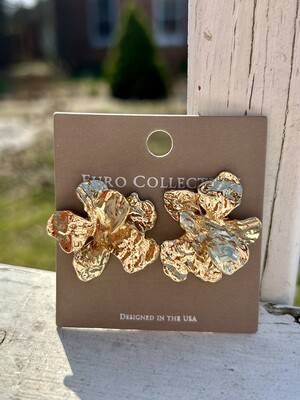 Hammered Flower Post Earrings