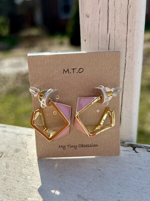 Two-Tone Enamel Hoop Earrings