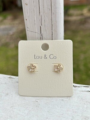 CZ Rounded Flower Studs