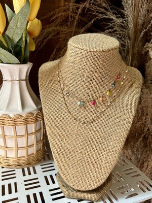 Multi Colored Glass Beaded Necklace