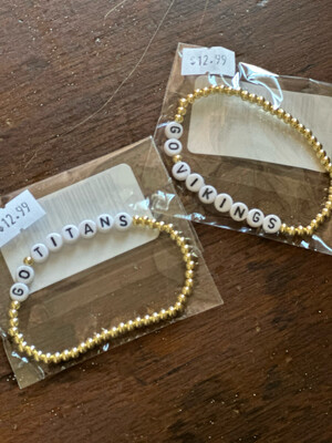 Gold Mascot Letter Bracelets