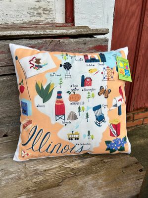 Illinois Map 18&quot; Pillow