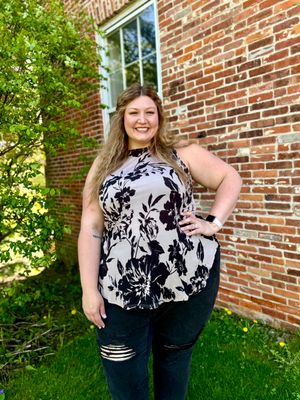 Plus Size Floral Tunic Tank