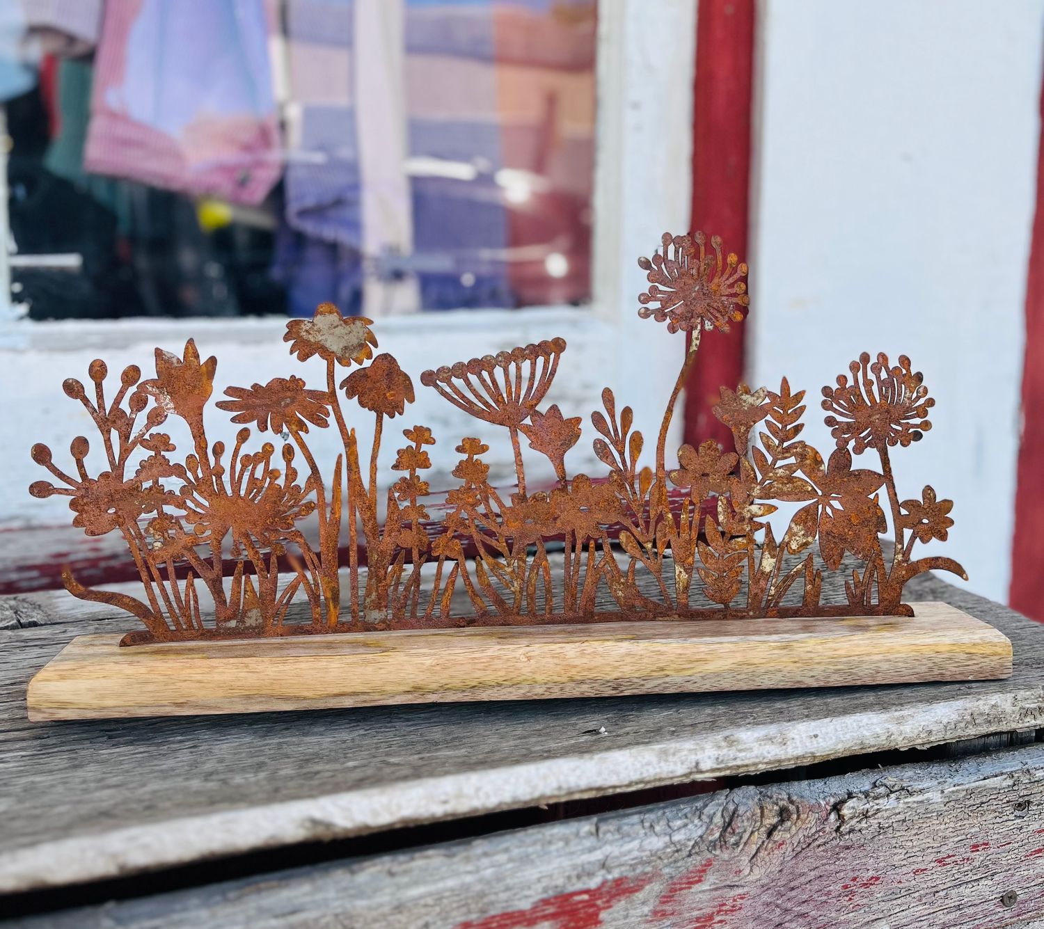 Botanical Tabletop Scene Metal Wood