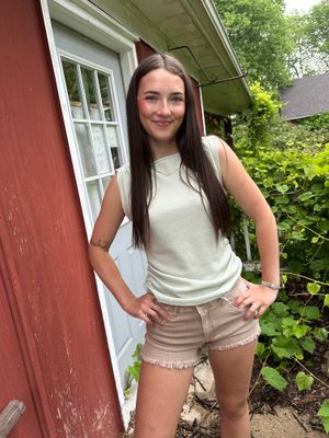 Acid Washed Frayed Cutoff Hem Shorts