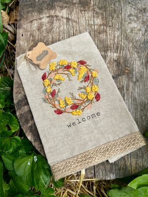 Leaf Embroidered Towels