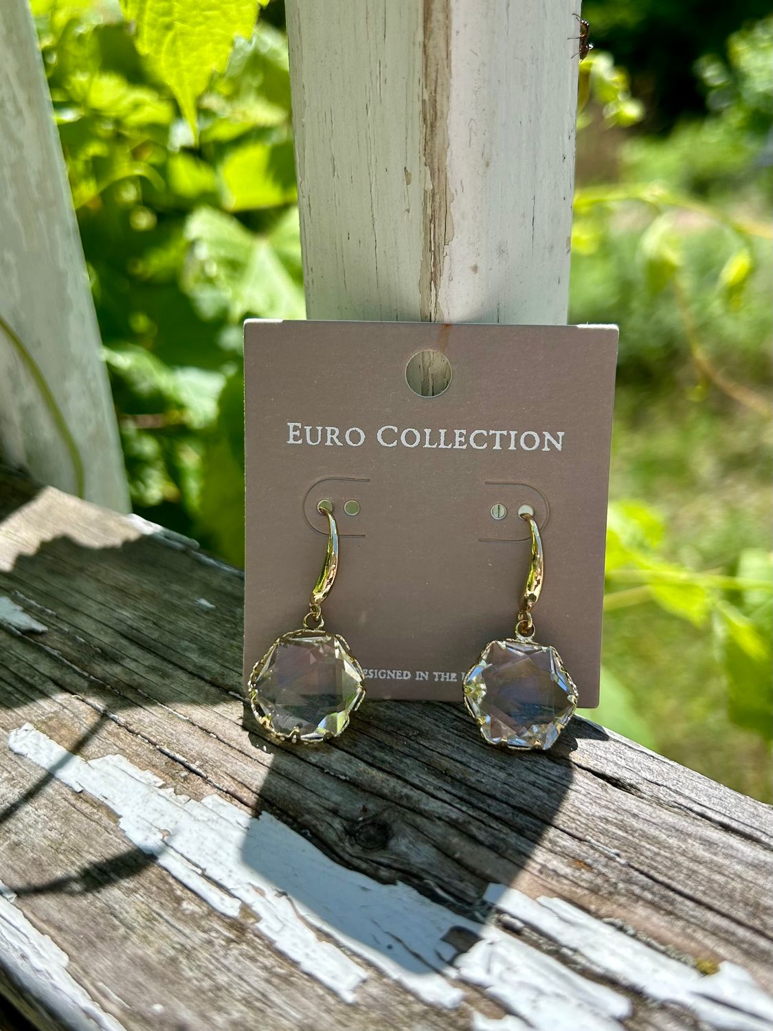 Clear Stone Dangle Earrings