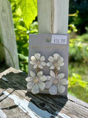 Double Flower Acetate Earrings