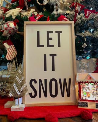 Let It Snow Distressed Frame Wall Sign 