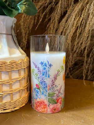 3x6 Spring LED Wax Pillar Candle
