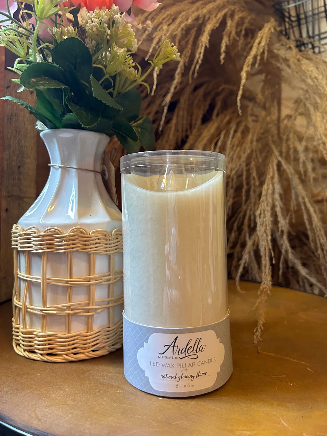 3x6 Linen LED Wax Candle