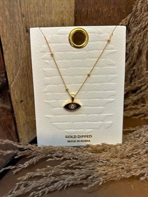 Gold-Dipped Black Eye Necklace 