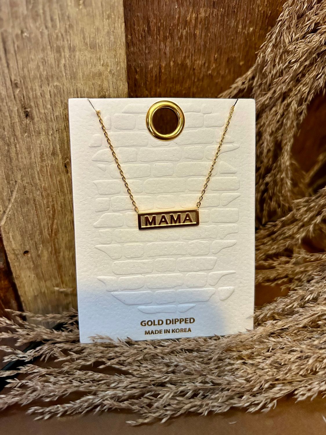 Gold-Dipped Mama Necklace 