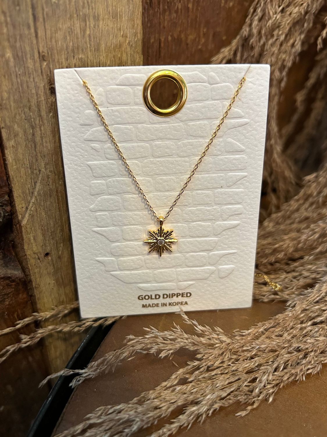 Gold-Dipped Sun Necklace 